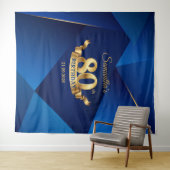 青王室のシックモダン80th誕生日の背景 タペストリー (インサイチュ(横))