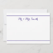 青王室のシンプルのエレガントカード結婚とThank サンキューカード (裏面)