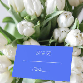 青王室のシンプル色のスタイル付きスクリ結婚プト プレイスカード