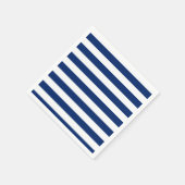 青王室のストライプの スタンダードカクテルナプキン (角)