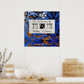 青王室のテーマコンテンポラリーモダン抽象芸術 ポスター (キッチン)