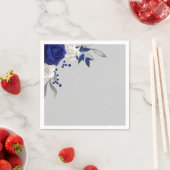 青王室のバラ白い花グレイ結婚ズ スタンダードカクテルナプキン (インサイチュ)