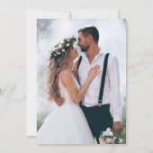 青王室のバラ金ゴールドグリッター結婚写真 サンキューカード (裏面)