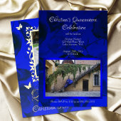 青王室のバラ、金ゴールド蝶フレームキンセアニェラ 箔招待状