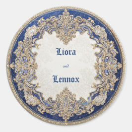 青王室のビクトリアン結婚ステッカー ラウンドシール