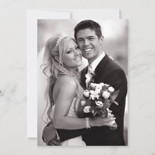 青王室のフローラありがとう結婚の写真カード サンキューカード (裏面)