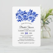 青王室のフローラ水彩ブライダルシャワー 招待状 (スタンド正面)