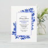 青王室のフローラ水彩ブライダルシャワー 招待状 (スタンド正面)