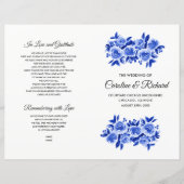 青王室のフローラ水彩結婚式 プログラム (正面)