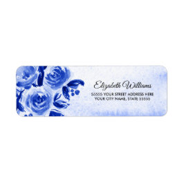 青王室のフローラ水色差出人住所ラベル ラベル