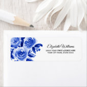 青王室のフローラ水色差出人住所ラベル ラベル (インサイチュ)