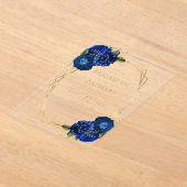 青王室のフローラ金ゴールド幾何結婚の アクリル招待状 (レイダウン)