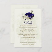 青王室のベージュフローラ結婚詳細 エンクロージャーカード (正面/裏面)