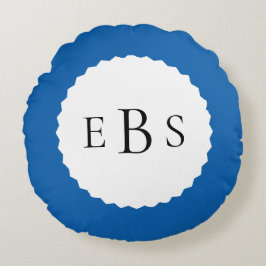 青王室のモノグラム円枕 ラウンドクッション