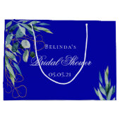 青王室のユーカリ緑ブライダルシャワー ラージペーパーバッグ (裏面)