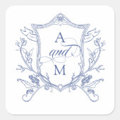 青王室のヴィンテージク結婚スト スクエアシール (正面)