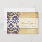 青王室のヴィンテージ旋回結婚のサンキューカード サンキューカード (正面)