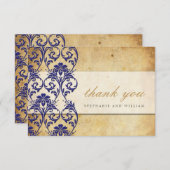 青王室のヴィンテージ旋回結婚のサンキューカード サンキューカード (正面/裏面)