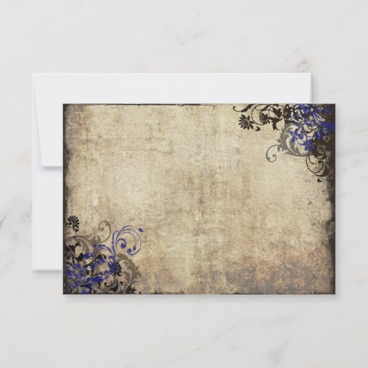 青王室のヴィンテージ蝶RSVP 出欠カード (裏面)