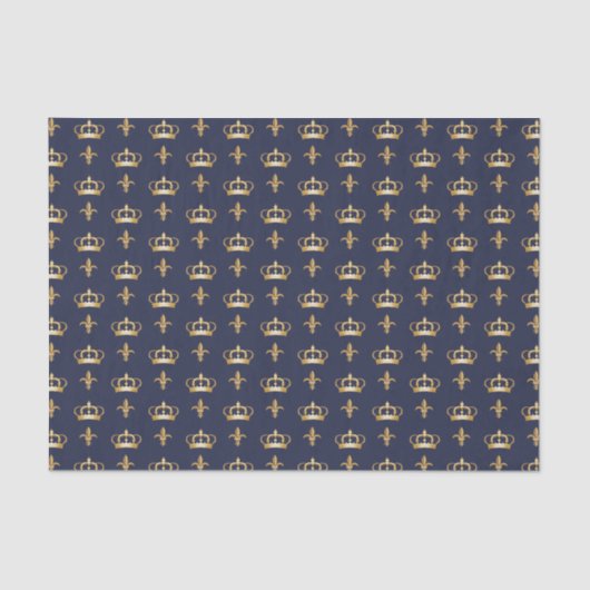 青王室の上のクラウンと（紋章の）フラ・ダ・リパターン 薄葉紙 (正面)