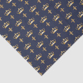 青王室の上のクラウンと（紋章の）フラ・ダ・リパターン 薄葉紙 (詳細)