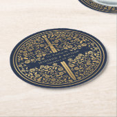 青王室の中世結婚刀 ラウンドペーパーコースター (アングル)