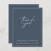 青王室の光スクリプトタイポグラフィ結婚 サンキューカード (正面/裏面)