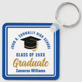 青王室の卒卒業パーソナライズされた進呈 キーホルダー (裏面)