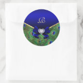 青王室の孔雀の結婚贈り物シール ラウンドシール (バッグ)