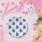 青王室の帆船パターン ペーパープレート (パーティー)