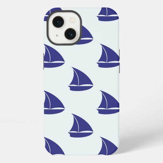 青王室の帆船パターン iPhoneケース (裏面)
