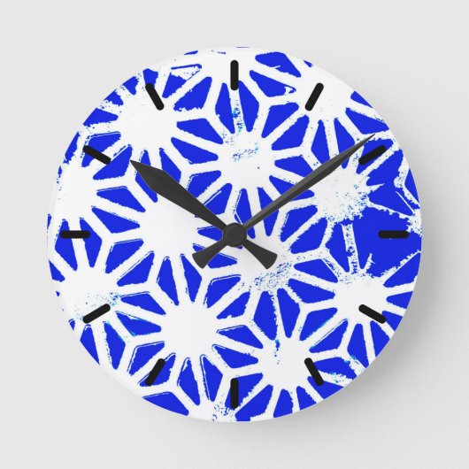 青王室の幾何模様 ラウンド壁時計 (正面)