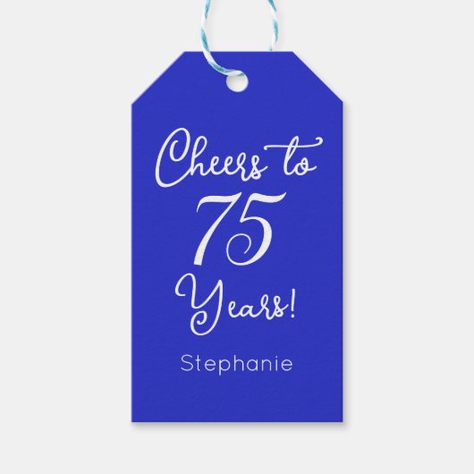 青王室の応援75年75誕生日 ギフトタグ (正面)