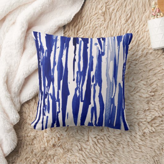 青王室の抽象芸術ストライプ クッション (ブランケット)