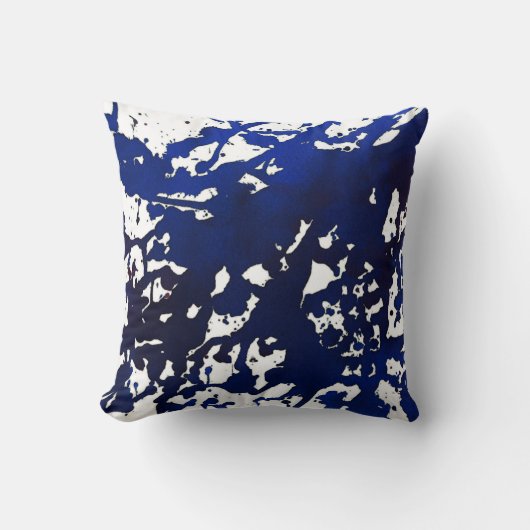 青王室の抽象芸術水彩枕 クッション (正面)