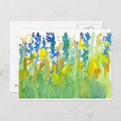 青王室の日照黄色の水色ワイルドフラワー ポストカード (正面/裏面)