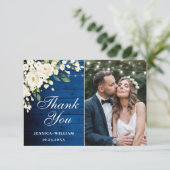 青王室の木ホワイトローズフローラランタンフォト サンキューカード (スタンド正面)