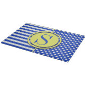 青王室の水玉模様とストライプ – モノグラムSTaylor カッティングボード (角)