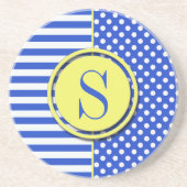 青王室の水玉模様とストライプ – モノグラムSTaylor コースター (正面)