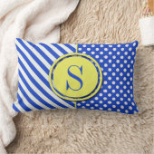 青王室の水玉模様とストライプ – モノグラムSTaylor ランバークッション (ブランケット)