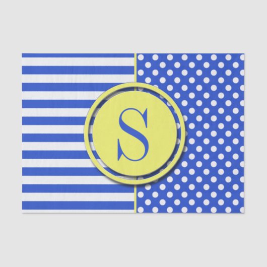 青王室の水玉模様とストライプ – モノグラムSTaylor 薄葉紙 (正面)