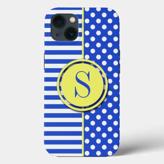 青王室の水玉模様とストライプ – モノグラムSTaylor Case-Mate iPhoneケース (裏面)