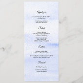 青王室の水色フローラのメ結婚ニュー・カード メニュー (裏面)