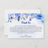 青王室の水色フローラサンキューカード サンキューカード (正面)