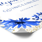 青王室の水色フローラ金ゴールドキンセアニェラ ポスター (角)