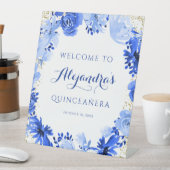 青王室の水色フローラ金ゴールドキンセアニェラ 台座サイン (インサイチュ)