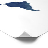 青王室の水色ワールドマップ ポスター (角)