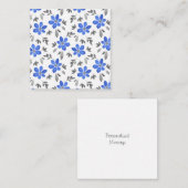 青王室の水色植物模様 ノートカード (正面/裏面)