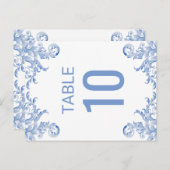 青王室の水色花盛テーブル番号カード ポストカード (正面/裏面)