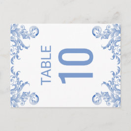 青王室の水色花盛テーブル番号カード ポストカード